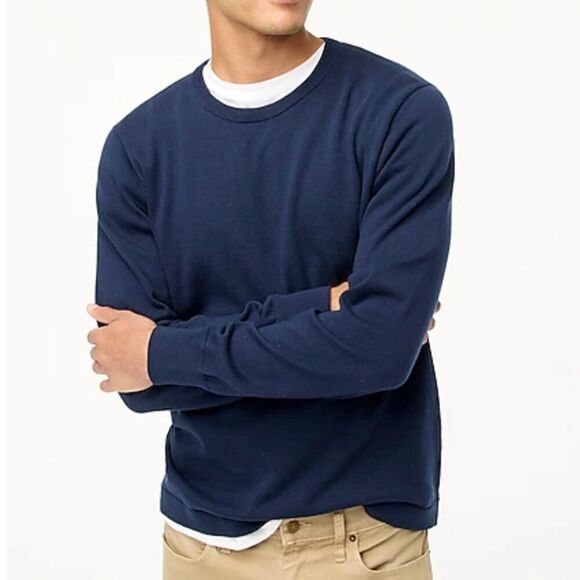J. Crew Factory AZ 229  Navy Cotton Crewneck Sweater-tee For Men NWT size medium - Picture 1 of 12